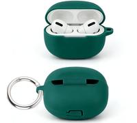easyBee Case Compatible with Skullcandy Rail Ear Bluetooth Headphone Charging Cover with Keychain, Soft Liquid Silicone Ultra Thin Shockproof Protective Kit - Dark Green