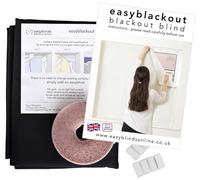 Easyblinds easyblackout blackout blind, CUSTOM MADE TO MEASURE up to 100 x 135cm, Black, self-adhesive attachments, patented design for full blackout, Easy To Use, Temporary Or Permanent