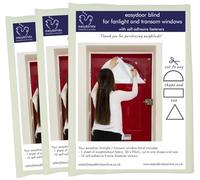 Easyblinds Easydoor transom window/fanlight blind, PACK OF 3, cream, quick fix instant blind, self-adhesive attachments, cut to size and shape as required