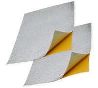 Easyboost Exhaust Heat Shield Sticker Fairing Panel Muffler 25x20cm High Temperature Soft Aluminium Motorcycle Quad Scooter Cross MX Dirt Bike Pocket Bike Enduro (2 plates)