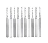 EasyByMall 10 Pack 2mm Carbide End Mill Bits with 1/8" Shank for CNC Router, PCB Engraving, Metal Wood Plastic Cutting, Silver