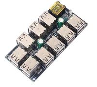 EasyByMall 18 Port USB Charging Hub with Magnetic Base, 5V-5.3V Input Power Distribution Board with RGB LED Indicator for Multi-Device Charging