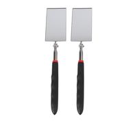 EasyByMall 2 Pack Telescoping Inspection Mirror, Stainless Steel Handle with 360° Rotating Rectangular Head, Extendable Mechanic Tool for Hard to Reach Areas