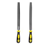 EasyByMall 2-Piece Heavy-Duty Engineer Metal File Set with Double-Cut Teeth, Half-Round & Flat Files, 26 cm, Anti-Slip Rubber Handles