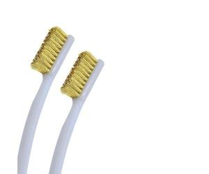 EasyByMall 2Pcs Plastic Handle Wire Brush, Copper Bristle Cleaner Tool for Industrial Light Metal Scrubbing and Filament Dirt Removal, 7 Inch
