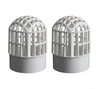 EasyByMall 2pcs PVC Wall Vent Cover with Gravity Flap 100mm Duct Cap White Weatherproof Exterior Exhaust Grille for HVAC(for 110mm)