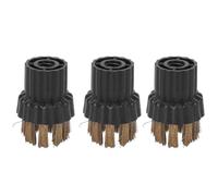 EasyByMall 3-Pack Steam Mop Brush Head Replacement Accessories for X500 and X700 Models - Plastic and Brass Cleaning Heads, 4 x 3 cm