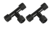 EasyByMall 3-Point Interface T-Type Nozzle Connector Extension Sprayer Accessories for Gardening Agriculture Cleaning Black 2 Pack