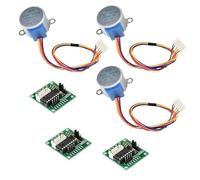EasyByMall 3 Sets 5V Stepper Motor 28BYJ-48 with ULN2003 Driver Board, 4-Phase Low Noise Step Motor Module Kit for Arduino DIY Projects