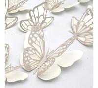 EasyByMall 3D Double Layer Glitter Butterfly Wall Stickers, Ethnic Style Pearlescent Paper Decals for Living Room Bedroom Wedding Party DIY Decor, 20 Pieces