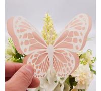 EasyByMall 3D Double Layer Glitter Butterfly Wall Stickers, Ethnic Style Pearlescent Paper Decals for Living Room Bedroom Wedding Party Home Decor