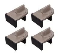 EasyByMall 4 Pack Coffee Sliding Window Locks, Adjustable No-Drill Child Safety Stopper for Patio Doors & Windows, 14-30mm Rail Fit