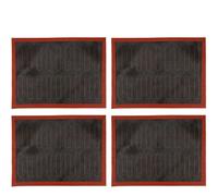 EasyByMall 4 Pack Silicone Baking Mats Non-Stick with Micro-Perforated Design for Macarons Eclairs Cookies Bread Pizza Red Black 40x30cm