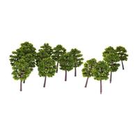 EasyByMall 40Pcs Deep Green Model Trees for N Gauge Railway Building Scenery Layout, 1/250 Scale Plastic Simulation Trees for Sand Table, Architecture and Garden Display