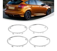EasyByMall 4PCS Car Air Conditioning Vent Trim Rings, ABS Electroplated Silver Dashboard Outlet Decoration Covers Compatible with Ford Focus 2 2005-2013