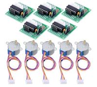 EasyByMall 5V 4-Phase Geared Stepper Motor with ULN2003 Driver Board, 28BYJ-48 Step Angle 5.625 Degrees, Compatible with Arduino