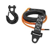 EasyByMall 64 Inch Steel Plow Strap with 1/4 Inch Hook for Off Road Vehicles, Heavy Duty Winch Accessory, Black