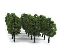 EasyByMall 70pcs Model Trees Set for HO Z TT Scale Train Layouts, 1:75 1:100 1:200 Miniature Scenery Buildings with Green and Peach Flower Plastic Trees