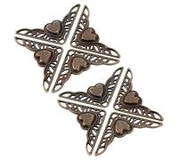 EasyByMall 8-Pack Antique Copper Corner Protector Brackets for Wooden Boxes, Desks & Furniture - Iron Construction, 34 x 34 x 47 mm