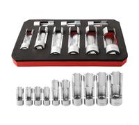 EasyByMall 9Pcs Fuel Line Socket Wrench,3/8"&1/2" Diesel Injector Fuel Line Socket Wrench Set,10-22mm Diesel Injector Socket,Union Nut Socket