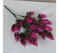 EasyByMall Artificial Pine Cone Heather Plants, 32cm Plastic Fake Flowers with 7 Branches, UV Resistant Silk Shrubs for Wedding Party Home Garden Decoration