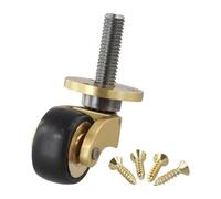 EasyByMall Brass Casters, Furniture Wheels, Heavy Duty Castors, 360° Silent Bearing, Smooth Glide for Sofa, Table, Shelf, Gold