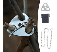 EasyByMall Camping Hanging Tripod Pot Rack, Adjustable Stainless Steel Fire Hanger for BBQ Cooking, Picnic & Bonfire, Portable Outdoor Gear with Storage Bag