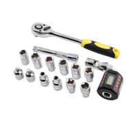 EasyByMall Car Repair Torque Wrench Kit with Sockets Black(20-200 N.m) | Chrome-molybdenum steel bits, ABS housing, yellow black color, error-free readings, for durable build