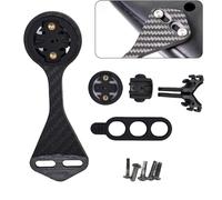 EasyByMall Carbon Fiber Bike Computer Mount for Garmin, Cateye & Blackbird, Handlebar Camera Bracket with Light Holder up to 25mm