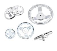 EasyByMall Chrome Plated Cast Iron Handwheel 3 Spoke Round Rim Corrugated Edge for Machine Tool Lathe CNC 3D Printer Packaging Equipment