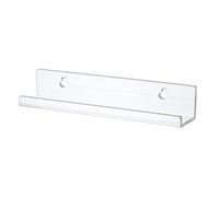 EasyByMall Clear Acrylic Vinyl Record Rack Wall Mount, 12-Inch LP Album Display Shelf with Protective Film, Transparent Storage for Home Office Music Collection