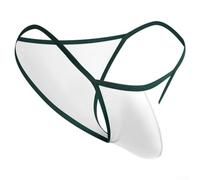 EasyByMall Comfortable Men's Ice Silk Thongs, Low Waist Underwear with Breathable U Convex Pouch (XL White)