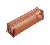 EasyByMall Compact Nylon Mesh Case Perfectly Designed to Hold Pens, Rulers, and More in One Place (Brown)