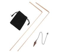 EasyByMall Copper Dowsing Rods, Divination Pendulum Kit, 99.9% Pure Copper Telescopic Probes for Water Finding, Psychic Energy Therapy Tools