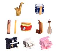 EasyByMall Creative Simulated Music Instrument Figurines Resin Miniature Guitar Violin Models for Dollhouse DIY Decor Garden Ornaments