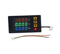EasyByMall Digital Voltage Current Power Meter 0-100V 10A 1000W LED Display with Programmable Alarm for DC Circuit Monitoring