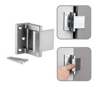 EasyByMall Door Lock, Door Latch, Security Bar, High Resistance Kick Stopper for Swing-in Doors, Child Safe Home Protection, Silver