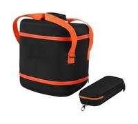 EasyByMall EVA Portable Storage Case, 33.5 * 28 * 36CM Storage Bag for JBL-Partybox-Encore 2 Stylish Functional with Microphone Bag(Black Orange)