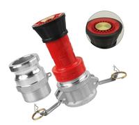 EasyByMall Fire Hose Nozzle 1-1/2 Inch NPSH Constant Flow Fog with Aluminum Camlock, Adjustable Straight Stream and Conical Spray for Firefighting and Greenhouse Watering