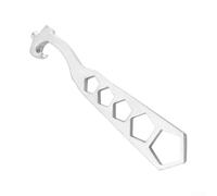 EasyByMall Fire Hydrant Wrench 5 Pentagon Holes Plated Steel Multifunctional Key for Valve Control Life Saving Equipment Silver 14.4 Inch