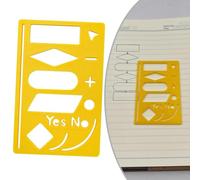 EasyByMall Flowchart Template Stencil for Scrapbooking, Portable Plastic Drawing Ruler with Process Symbols and Shapes for Office Workers, Designers, Note Taking, Project Planning, Yellow