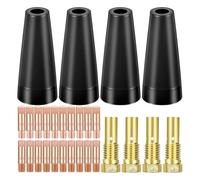EasyByMall Gasless Nozzle Contact Tips Kit for 14AK MB14 MIG Welding Torch, High Conductivity Copper Consumables with Diffuser Holders