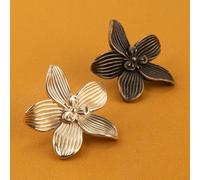 EasyByMall Gold Retro Flower Drawer Handles, Creative Floral Zinc Alloy Cabinet Knobs for Kitchen Dresser Furniture, Antique Bronze or Gold Finish, 61mm Length