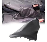 EasyByMall Hand Brake Gaiter Cover Compatible with BMW Mini Cooper R50 R52 R53 2001-2008, Black ABS Plastic and PU Leather Parking Lever Sleeve