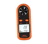 EasyByMall Handheld Digital Anemometer with Temperature Sensor, Lightweight Meter 5 Units for HVAC Outdoor Fresh Air Systems, Black Orange