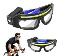EasyByMall Hands-Free Adjustable LED Safety Glasses with USB-C Rechargeable Headlight, 800 Lumens COB Light, IPX4 Waterproof, 90° Rotatable for Maintenance, Outdoor Work, and Night Activities