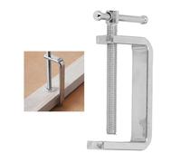 EasyByMall Heavy-Duty G-Clamp with Protective Head, Chrome Plated Flat Steel Woodworking Tool for Wood Metal Plastic Stone, T-Handle Screw Design