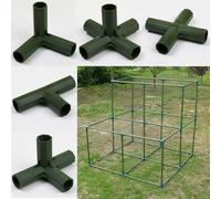 EasyByMall Heavy Duty Greenhouse Frame Joint Connectors, 19mm Plastic Pipe Fitting Brackets for PVC or Metal Tubes, Garden Awning and Flower Stand Construction Kit, 8 Pieces
