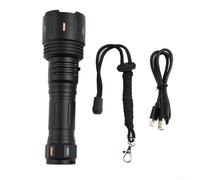 EasyByMall LEP Flashlight with Fluorescent Strong Lighting Outdoor Adventure USB-C Charage Handheld Lightweight Powered for Battery Outdoor Indoor Waterproof for Camping (Only Light Black)
