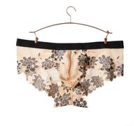 EasyByMall Low Rise Bikini Briefs for Men Floral Pattern | Sheer fabric texture, for soft elastic band, lightweight feel, stylish pattern, comfortable all-day wear